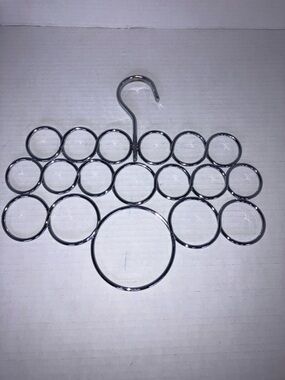 Chrome Multi-Ring Scarf and Accessory Hanger‎ - Silver